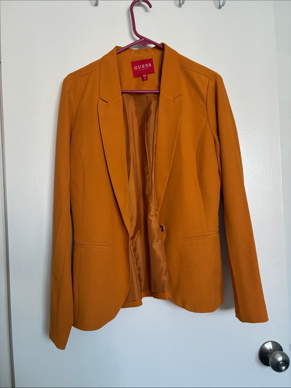 GUESS Women's Orange Single-Button Blazer